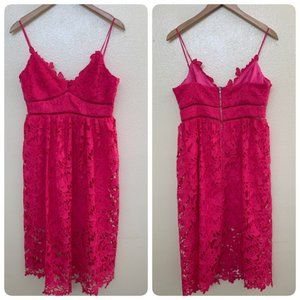 Bardot Sonya Lace Overlay Dress in Magenta
